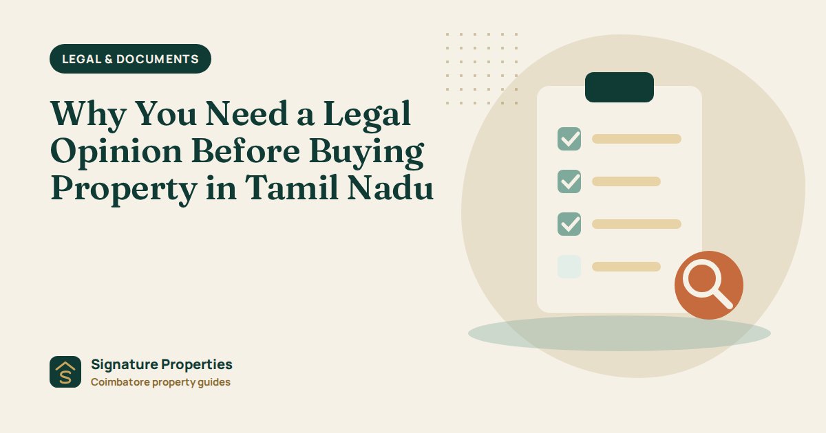 Why You Need a Legal Opinion Before Buying Property in Tamil Nadu